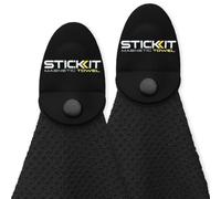 STICKIT Magnetic Golf Towel, Black | 2-Pack | Top-Tier Microfiber Golf Towel with Deep Waffle Pockets | Industrial Strength Magnet for Strong Hold to Golf Carts or Clubs