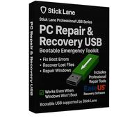 Sticklane EaseUS Windows Recovery USB (32GB) - Fix BSOD, Boot Errors, Partition Issues & Data Loss - PC Repair Toolkit (All Tools Kit)