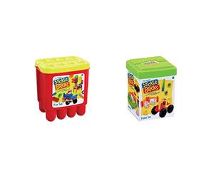 Stickle Bricks TCK07000 Hasbro Stick Fun Tub, Multi-Color & TCK05000 Hasbro Farm Construction Set,16 x 16 x 21 cm