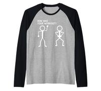 Stickman How was Your Workout Funny Gym Raglan Baseball Tee
