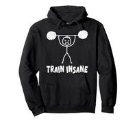 Stickman TRAIN INSANE Funny Weight Training Pullover Hoodie