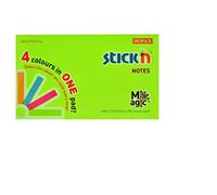Stickn Magic Pad 76x127mm, 4 Neon Colours, 100 sheetpad, Pack 12