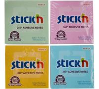 STICK N Stickn Repositionable 360 Notes 76x76mm Assorted PK12