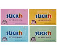 Stickn Repositionable 360 Notes 76x127mm Assorted PK12