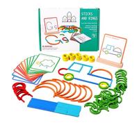 Sticks and Rings STEM Toy - Early Learning Game - Logic Thinking Training Toys,for Boys Girls Preschool Kindergarten Classroom School Family Night Group Activity Travel Educators Birthday