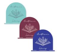 Sticky Art UK Custom Name Library Sign, Unique Acrylic Sign, Personalised Book Shelf Accessory, Gift For Book Lover, Bookish Decor
