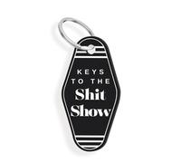 Sticky Art UK Keys To The Sh*t Show: Motel-Style Acrylic Keyring, Funny Sweary Quote Keychain, Girly Car Accessory, Funny keyring Gift For Her, Small Gift