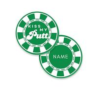 Sticky Art UK Kiss My Putt Golf Poker Chip, Personalised Golf Ball Marker, Golf Gift For Him, Golf Gift For Her, Poker Chip Golf, Acrylic Marker, Fun Golf