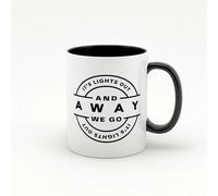 Sticky Art UK Lights Out - Sleek Mug: Lights Out and Away We Go F1 Start Quote Mug, Formula 1 Gift, Racing Gift for Him, for Dad, Stocking Filler