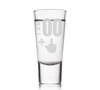 Sticky Art UK Personalised Birthday Shot Glass | Funny “I Am [Age] + Middle Finger” Engraved Shot Glass | Custom Joke Gift Birthday Gift for Him or Her