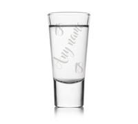 Sticky Art UK Personalised Birthday Shot Glass | Swirl Script Name & Age | Custom Engraved | Milestone Birthday Gift for Him or Her | 18th or 21st