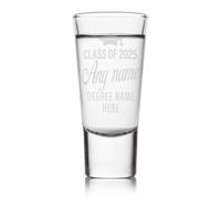 Sticky Art UK Personalised Graduation Shot Glass - Class of, Name & Degree | Custom Engraved Gift | Graduation Gift | Graduation Keepsake Glassware
