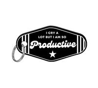 Sticky Art UK So Productive - TPD Motel-Style Keyring: Retro Acrylic Keychain, Song-Inspired, Swiftie Gift, Broken Heart, Girly Car Accessory
