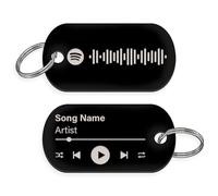 Sticky Art UK Song Scan & Play Bar Keyring Compatible With Spotify - Personalised Song Acrylic Keyring Gift For Music Lover, Custom Keychain, Our Song, Unique Gift