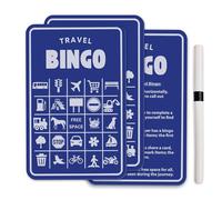 Sticky Art UK Travel Bingo Game for Kids & Adults - Road Trip Car Game with Erase Pen - Family Travel Activity for Holidays, Camping, and Long Journeys