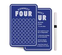 Sticky Art UK Travel Four In a Row Game for Kids & Adults - Reusable Board with Pen - Compact Family Travel Game for Road Trips, Holidays and Camping