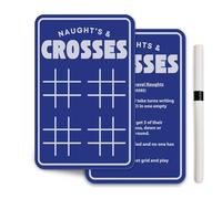 Sticky Art UK Travel Naughts & Crosses Game for Kids and Adults - Reusable Board - Compact Tic Tac Toe Family Game for Road Trips, Holidays and Camping