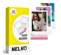 Sticky Back Photo Paper, Compatible with Nelko PP01 Pocket Photo Printer, 2 Pack, 10 Tear Off Sheets per Pack, Macaron Colors Design, Pocket Size 52.3 x 90mm