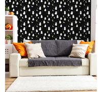 Sticky Back Plastic Black Moon Halloween Wallpaper Peel and Stick Worktop Vinyl Covering Kitchen Bathroom Bedroom Furniture Art Deco Self Adhesive Wallpaper 45x300 cm/2 roll