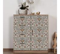 Sticky Back Plastic Brown Green Bohemian Wallpaper Peel and Stick Worktop Vinyl Covering Kitchen Bathroom Bedroom Furniture Art Deco Self Adhesive Wallpaper 38.6x480.6 cm
