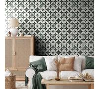 Sticky Back Plastic Vintage Green Flower Wallpaper Peel and Stick Worktop Vinyl Covering Kitchen Bathroom Bedroom Furniture Art Deco Self Adhesive Wallpaper 45x300 cm/3 roll