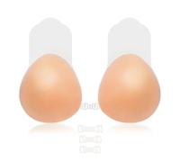 Sticky Bra Push Up Invisible Bras Strapless Silicon Adhesive Nipple Covers Pasties Stick On Reusable Breast Petals for Backless Weddings Dress (UK, Alpha, S, M, Regular, Regular, Style A- Beige)