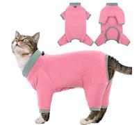 Sticky Cat Clothes Stretchy, Sphynx Hairless Sweater & Pajamas for Cats only, Soft Cat Onesie for Cats After Surgery Female Male & Hair Loss Prevention, Pink XS