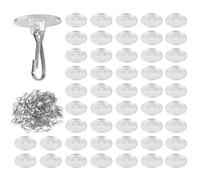 Sticky Ceiling Hooks, Sticky Wall Hooks, 50 x Small Hangers, Multi-Purpose Hangers, Multi-Purpose Hooks for Cupboard, Kitchen, Bathroom, Ceiling, Wall