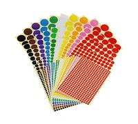Sticky Color Coding Labels Removable Small Circle Dot Stickers for Classroom Organization Decorations Yard Sale Calendar Planner, Assorted Sizes, 10 Colors, Total 50 Sheets