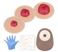 Sticky Colostomy Simulators, Stoma Training Model Set, Multi-Skin Tone Ostomy Care Practice Models for Medical Training and Patient Education- Light