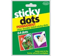 STICKY DOTS -PERMANENT -CLEAR DOUBLE SIDED STICKY DOTS- 64 DOTS