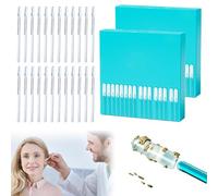 Sticky Ear Swabs for Ear Wax, Reusable Ears Wax Removal Tools, Adhesive Swabs Cleaning Sticks with Sticky Soft Head, Silicone Ears Cleaner Sticks for Kids & Adults, Hypoallergenic (Small, 48pcs)