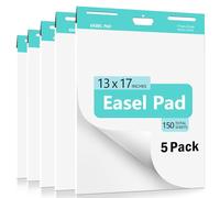 Sticky Easel Pad, 33 x 43 CM Anchor Chart Paper, 5 Pads Flip Chart Paper for Training, Presentation, Meetings, Doodling