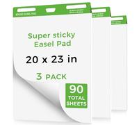 Sticky Easel Pads, 3 Pack Anchor Chart Paper for Teachers, Self Stick Flip Chart Paper with Sticky Back for Classroom, Office, 30 Sheets/Pad (20x23inches)