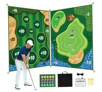 Sticky Golf Chipping Mat Golf Chipping Game Mat, Double-Sided Game with Hitting 6x5 FT for Indoor Outdoor Use, Portable with Storage Bag