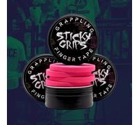 Sticky Grips Jiu Jitsu Tape - Pink, Black & Red Grappling Finger Tape for Wrestling, BJJ & MMA - Optimal Grip Support & Injury Prevention - Pack of 4 Rolls (Pink)