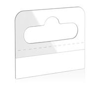 Sticky Hanging Tabs, Mabor 200 Pcs Clear Sticky Hang Tabs Slot Hole Self Adhesive Plastic Tags Tab for Retail Display for Quick Identify, 1.77x1.38 inches