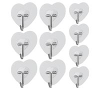 Sticky Hooks for Wall,Towel Sticky Clear Hooks - Heart Shape Clear Hanger for Door Shower Bathroom Home Improvement Kitchen Keys