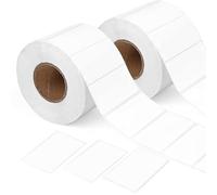 Sticky Labels Roll, 2000 Self Adhesive Labels White Sticky Label Blank Label Stickers for Office, Kitchen, Supermarket and Laboratory