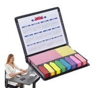 Sticky Note Book,Creative Annotating Note Pad Set - Color Memo Pads in Faux Leather Box, Business Index Notepad with Writable Flags for Planner Notebook