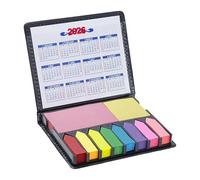 Sticky Note Book, Sticky Notes Set, Creative Coloured Adhesive Flags - PU Leather Business Paper, Brick Sticky Note Pad, School Supplies, Writeable File, Flags, Tabs with Calendar for the