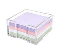 Sticky Note Box for Desk,Portable Clear Acrylic Storage Organizer | Sticky Note Organization Holder | for Office Home House Indoor Table Bedroom Classroom School College Dorm