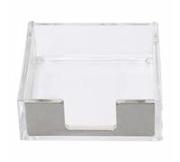 Sticky Note Holder, Clear Acrylic Post It Holder Notepad Dispenser Desk Organizer for Home Office, 10 * 9.5 * 3cm [Silver]