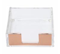 Sticky Note Holder, Clear Acrylic Post It Holder Notepad Dispenser Desk Organizer for Home Office, 10 * 9.5 * 3cm [Rose Gold]