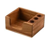 Sticky Note Holder - Desktop Paper Organization, Natural Wood Grain Memo Dispenser, Standard 3x3 Inch Pad Fit, Durable Timber Stationery Accessory | for Home Office Student Girls Bedroom