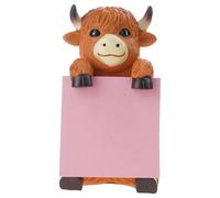Sticky Note Holder for Desk Popping Dispenser with Highlands Cow Figurines Statues Ornament Home Offices Decors Highlands S Cow Popping Sticky Dispenser