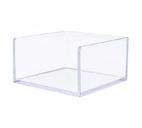 Sticky Note Holder, Transparent Plastic Post It Holder Notepad Dispenser Desktop Organizer for Home and Office, 8.5 * 8.3 * 4.5cm