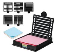 Sticky Note Holder with 5 Types Stencils 3x3 Note Holder Stencil Memo Sticky Notes Dispenser with Stencils Reusable Notes Holders with Template for to-Do Lists Home Office