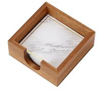 Sticky Note Holder, Wood Self Stick Note Pad Holder with Non-Slip Base, Cube Paper Holder Desk Organiser, Memo Pad Holder, Small Note Dispenser for Home Office Decor (Sapelli Wood)