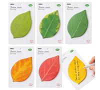 Sticky Note Pads | Set of 6 Multifunctional Sticky Notes with Leaves Shape | For Students Teachers Boys Girls Classroom Library Study Room Bedroom Home